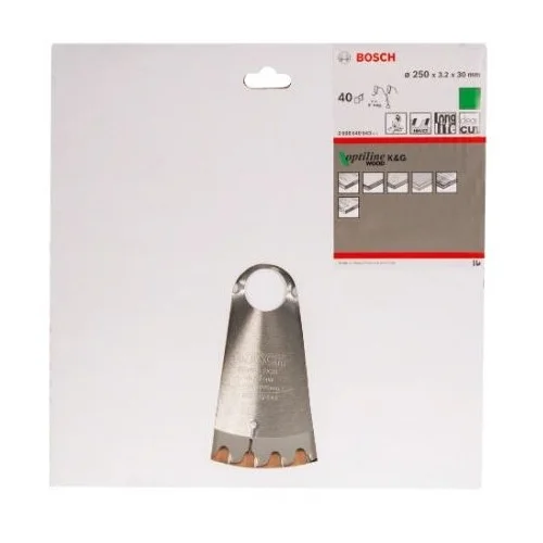Bosch Optiline Wood Pjovimo diskas 250x30 2608640643 image 2