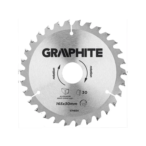 GRAPHITE Pjovimo diskas 165 x 30 mm MN65, 30 dantų image 1
