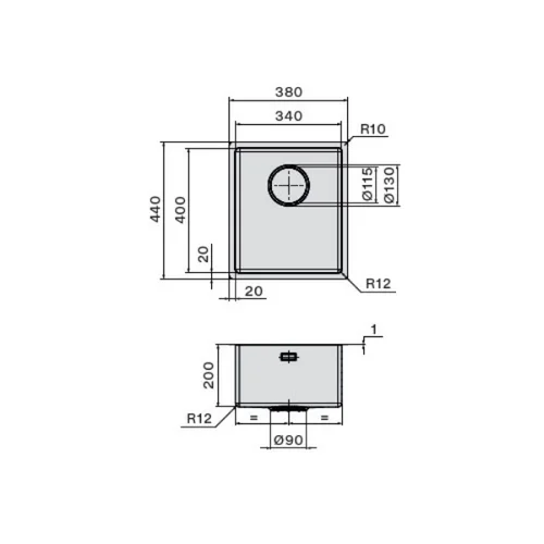 Falmec Como 34I SCO3400U.00#SSF plautuvė image 2