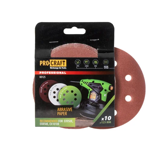 ProCraft KD125.180 Šlifavimo popierius, Velcro, 10 VNT. image 2