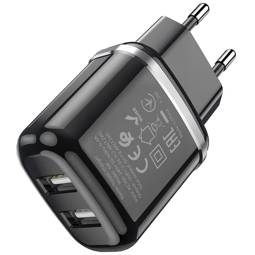 Hoco N4 įkroviklis su dviem USB jungtimis, juodos spalvos image 2