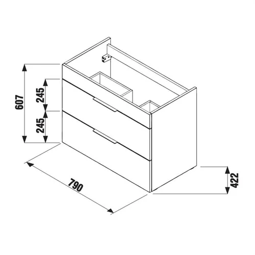 Jika Cube vonios spintelė su praustuvu, 79 cm plotis image 2