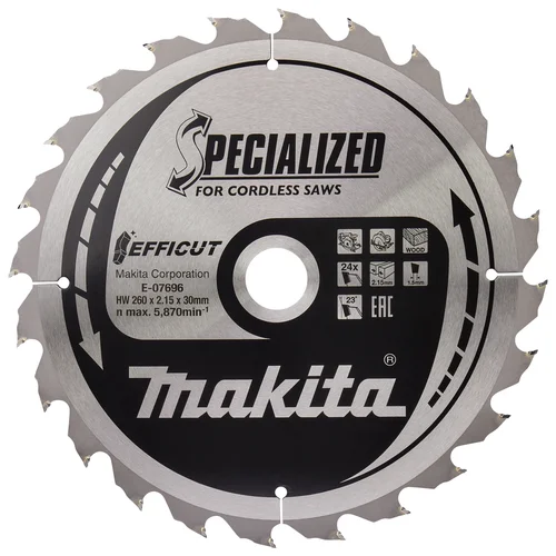 Makita E-07696 pjovimo diskas 260×2,15×30 mm 23° image 1