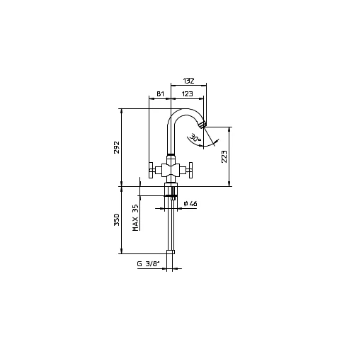 Palazzani FORMULA MULTI maišytuvas praustuvui, juodas matinis image 2