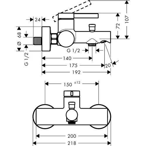 Hansgrohe Zesis S vonios maišytuvas, 74420000 image 3