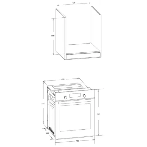 MPM MPM-45-BO-23C, 45 cm pločio įmontuojama orkaitė image 2