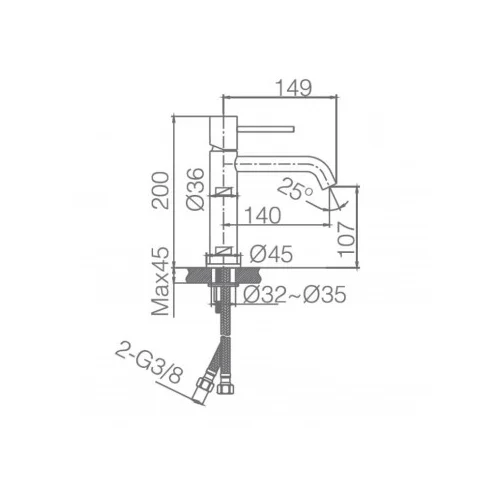 Imex Monza BDM039-1ORC braižyto vario praustuvo maišytuvas image 2