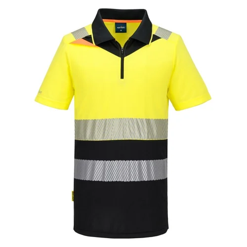 PORTWEST DX435 polo marškinėliai su užtrauktuku XXL, Yellow/Black image 1