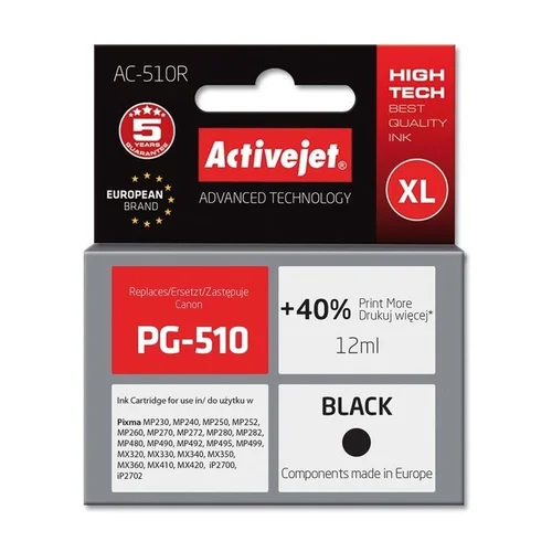 ActiveJet Canon AC-510R Juoda kasetė 12 ml image 3
