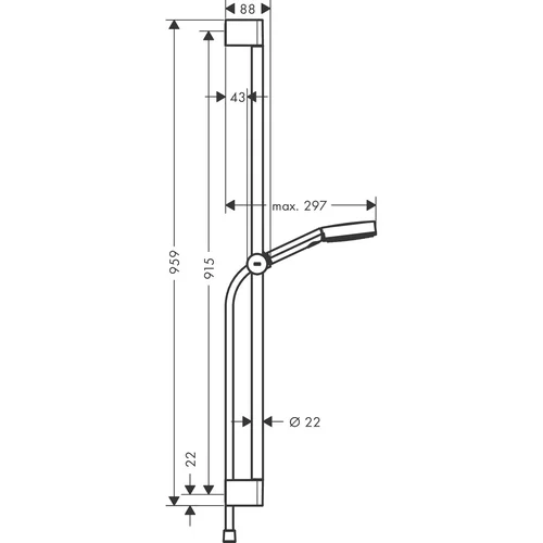 Hansgrohe Pulsify Select S 105 3jet Relaxation EcoSmart 24171000 95cm image 2