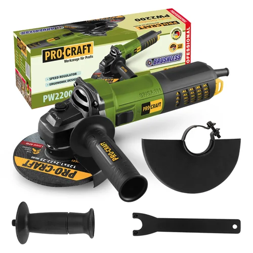 ProCraft PW2200 Elektrinis kampinis šlifuoklis 1100 W 125 mm image 1