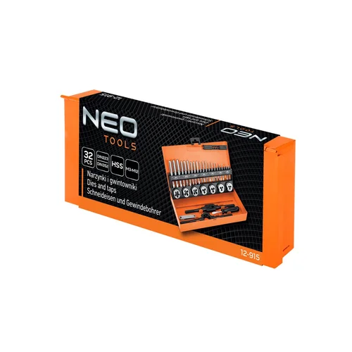 NEO Sriegiklių ir štampų rinkinys M3–M12, 32 vnt., HSS, dėkle image 2