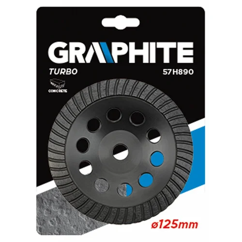 GRAPHITE Deimantinis šlifavimo diskas 125x22,2x5 mm Turbo image 2