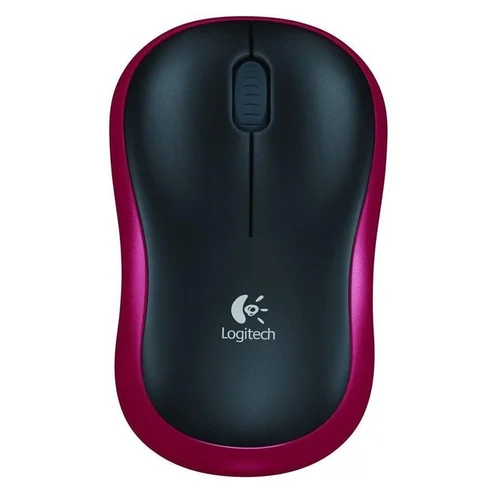 LOGITECH M185 belaidė pelė juoda/raudona image 1