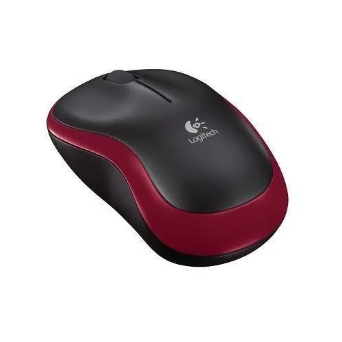 LOGITECH M185 belaidė pelė juoda/raudona image 2