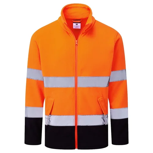 PORTWEST ES251 Flisinis užtrauktuku džemperis - L, Orange/Navy image 3