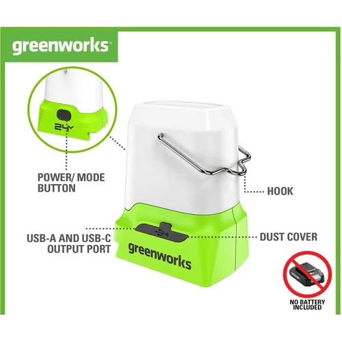 Greenworks G24LA500 Akumuliatorinis LED šviestuvas 24 V 500 LM image 2