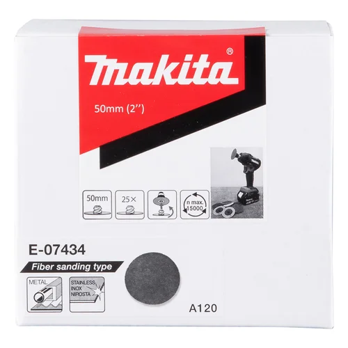 Makita E-07434 Fibro šlifavimo diskas, Ø50 mm, A120, 25 vnt. image 2