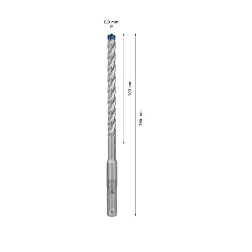Grąžtas betonui Bosch SDS-plus, 8x100x165 mm, 50 vnt. 2608900192 image 3