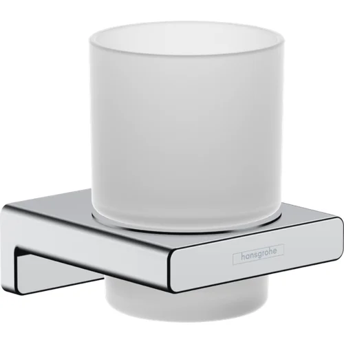 Hansgrohe AddStoris 41749000 pakabinama stiklinė dantų šepetėliams, chromo laikiklis image 1