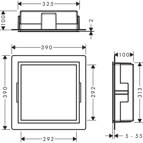 Hansgrohe XtraStoris 56097670, Nerūdijantis plienas, Juodas matinis rėmelis image 2