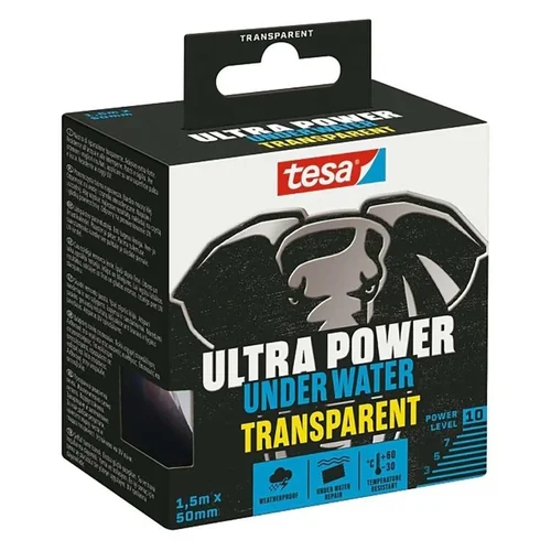 Tesa Ultra Power Under Water Transparent remonto juosta 1.5m×50mm image 2