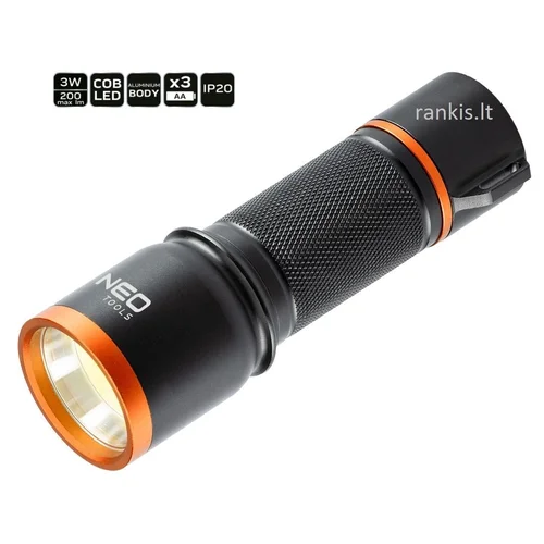Žibintuvėlis Neo Tools COB LED, 200 lm, 3xAA image 1