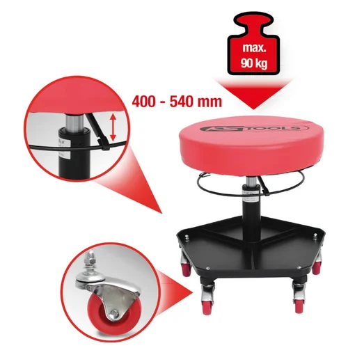 KS Tools Kėdutė mechanikui (reguliuojamas aukštis) image 3