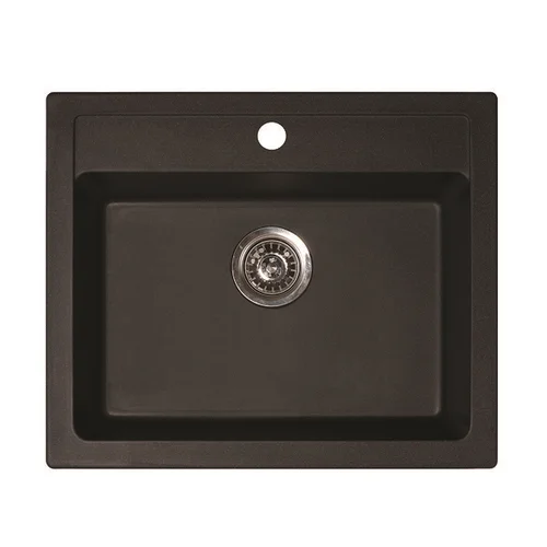 AQUALINE Quadro 36S2201 akmens masės plautuvė 60x50 cm juodos spalvos image 1