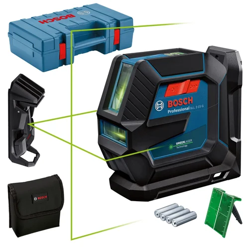 Bosch GLL 2-15 G linijinis lazerinis nivelyras, 4x1,5V AA, LB10, DK10 image 1