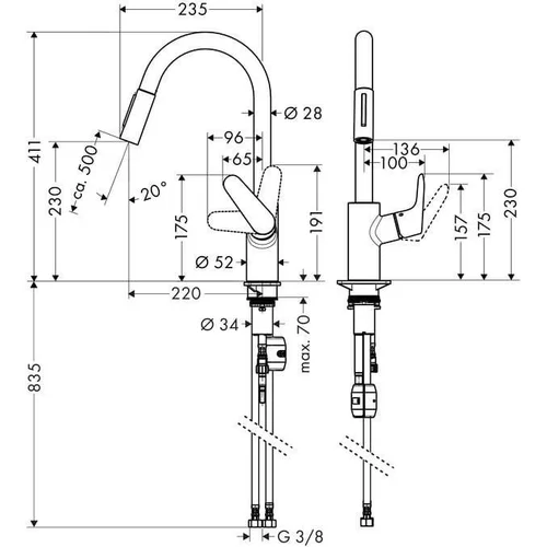 Hansgrohe Focus 318158 Virtuvinis maišytuvas image 2