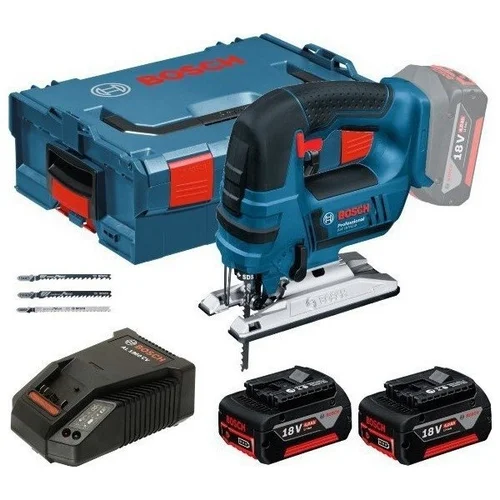 Bosch GST 18 V-Li B Professional akumuliatorinis siaurapjūklis, 2x4.0Ah image 1