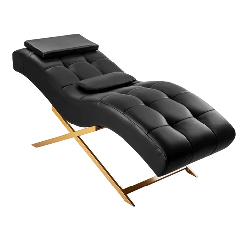 Sillon Alba procedūrų krėslas, juodas ir auksinis image 1