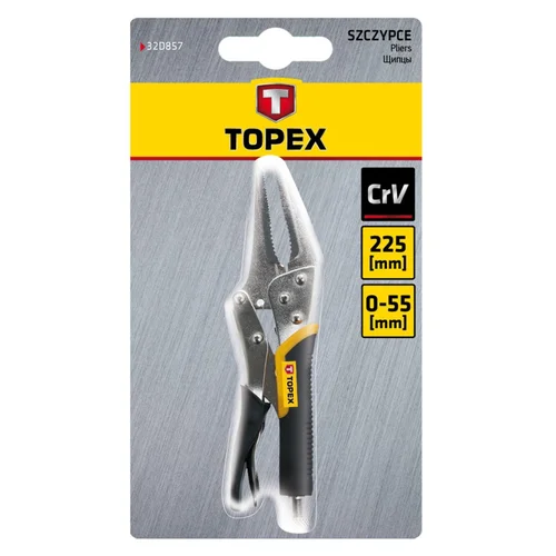 TOPEX long nose locking pliers, 225 mm image 2
