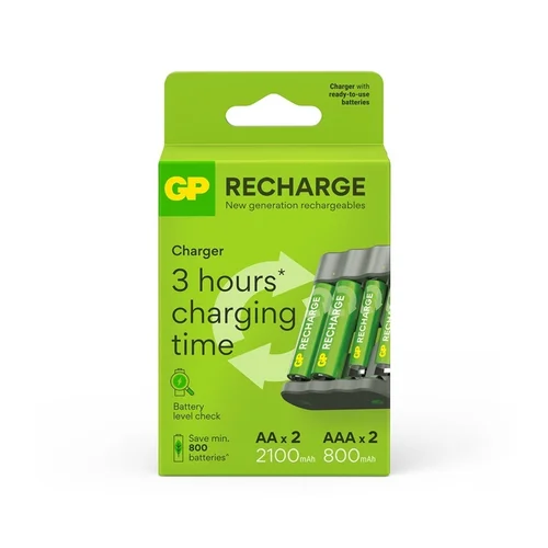 GP RECHARGE USB kroviklis su 2xAA ir 2xAAA image 1