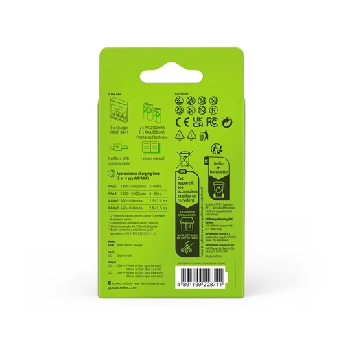 GP RECHARGE USB kroviklis su 2xAA ir 2xAAA image 3