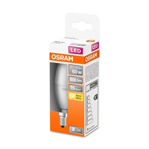 Osram LED lemputė B40, E14, 7,5W, 2700K, 806 lm, matinė image 2
