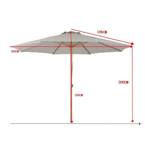 Lauko skėtis ⌀350 x 250 cm, Smėlio image 2