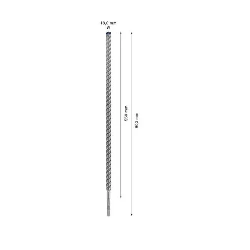 Bosch SDS-plus Grąžtas betonui 18x550x600mm, 1 vnt. image 3