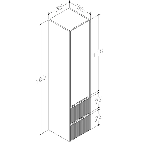 Raguvos Baldai Urban 203521205 Ūkinė spintelė 35 cm Pilka matinė image 2