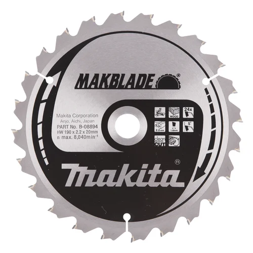 Makita B-08894 MAKBLADE 190X2.2X20 mm, 5° T24 image 1