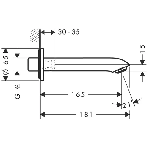 Hansgrohe Metris 31494000 Vonios snapas image 2