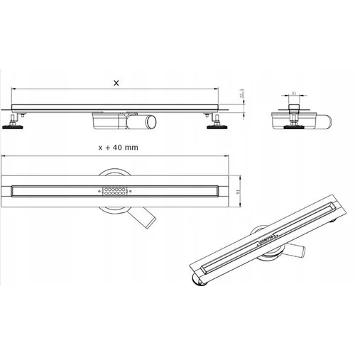 MEXEN Flat 360 Slim dušo latakas Rožinis auksas 80 cm image 3
