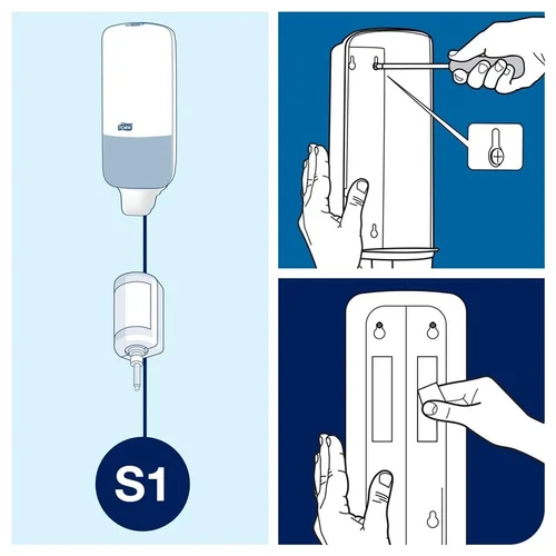 TORK 560000 Sieninis skystojo muilo dozatorius, 1 L, Baltas image 3