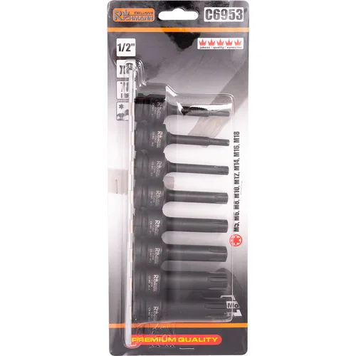 Richmann Smūginių RIBE antgalių rinkinys M5-M18, 1/2", 78 mm, 8 vnt. image 2