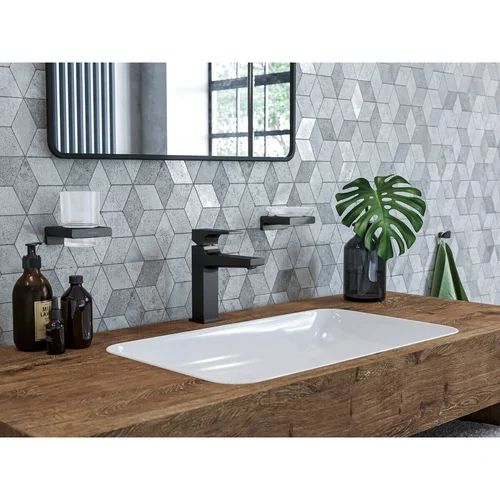 Hansgrohe Metropol 110 praustuvo maišytuvas su letenėle Braižyto juodo chromo image 1
