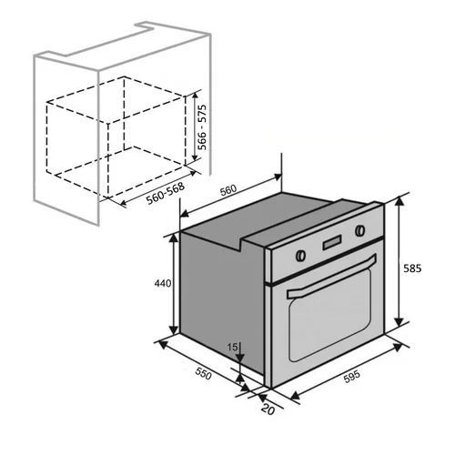 Schlosser OE615WH Įmontuojama orkaitė 76 L image 3