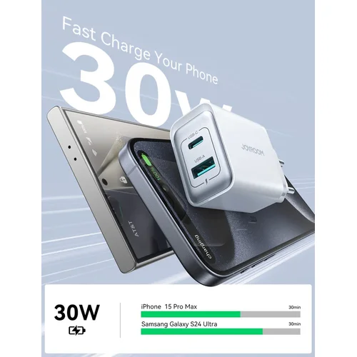 Joyroom JR-TCF15 USB-C/USB-A 30W Baltas image 2