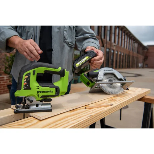 GreenWorks GD24JS akumuliatorinis siaurapjūklis, 24 V, tik įrankis image 2