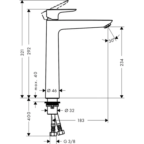 Hansgrohe Talis E 71717140 Bronzos Praustuvo maišytuvas image 2